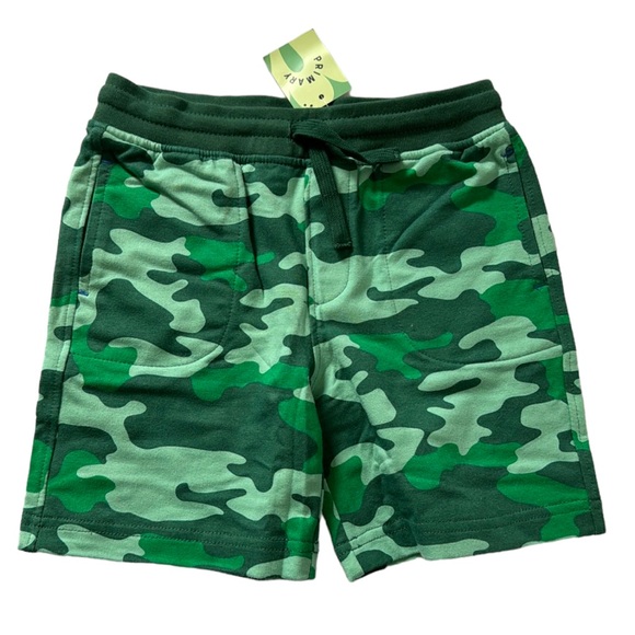 🔖 NWT Primary Pull On Green Camo Shorts Size 4-5 - Picture 1 of 5